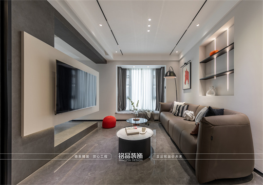 慈溪107㎡现代极简风格蔚蓝云图小区装修案例