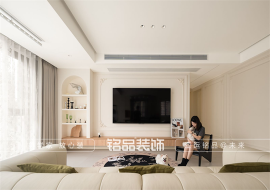 慈溪138㎡现代原木风格江景苑小区装修案例