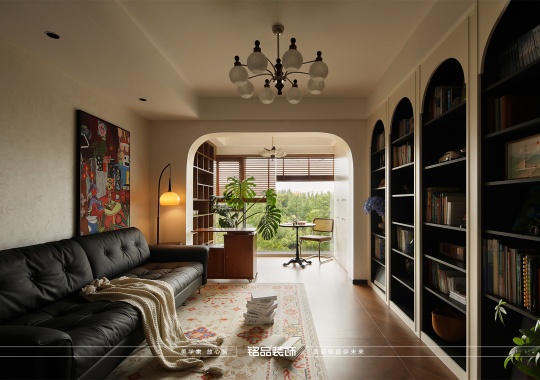 慈溪95㎡奶油复古风格 蔚蓝云图装修效果案例